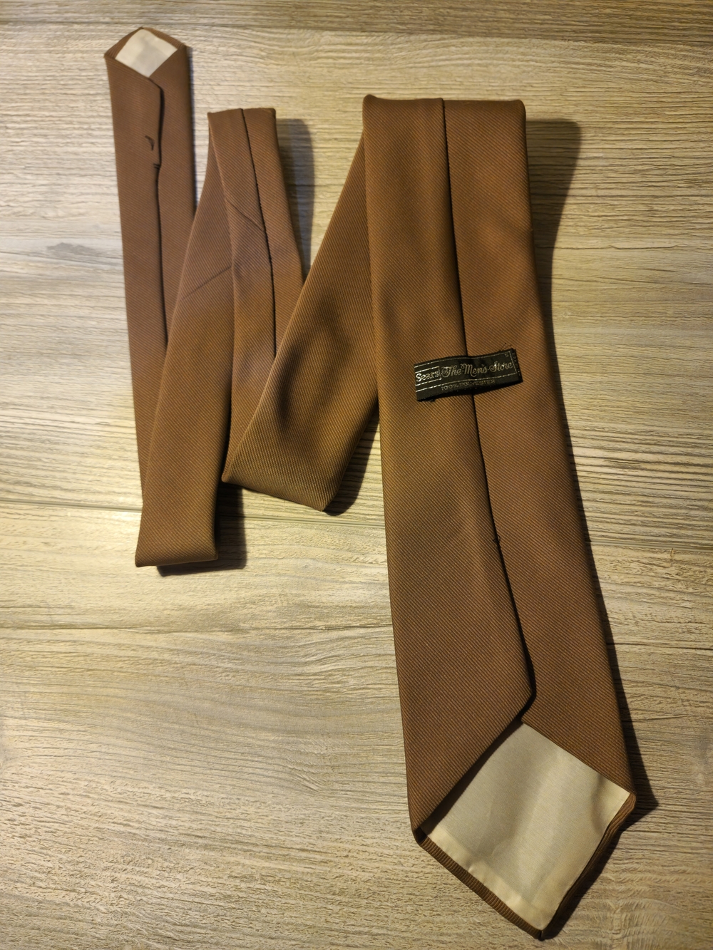 Sears The Men's Store Classic Solid Brown Men's Necktie